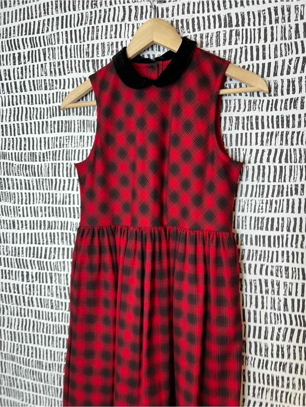 Polo Ralph Lauren red and black plaid sleeveless holiday Christmas dress